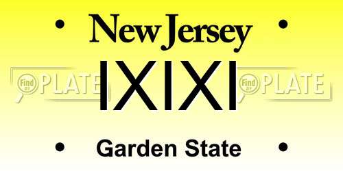 IXIXI New Jersey License Plate