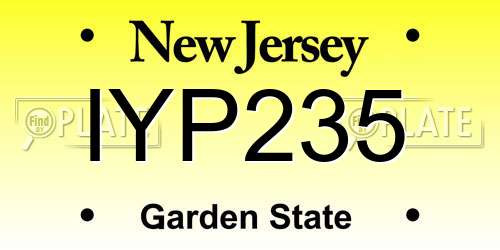 IYP235 New Jersey License Plate