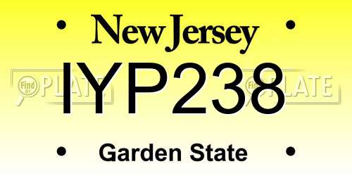 IYP238 New Jersey License Plate