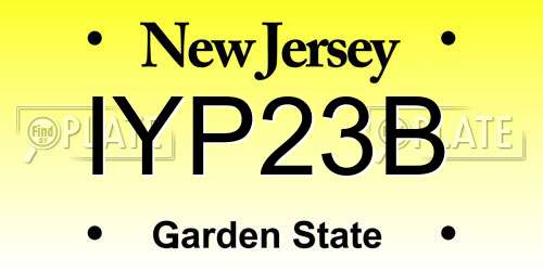 IYP23B New Jersey License Plate