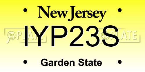 IYP23S New Jersey License Plate