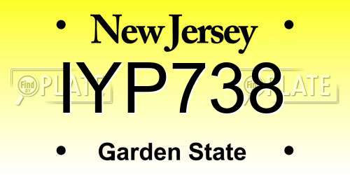 IYP738 New Jersey License Plate