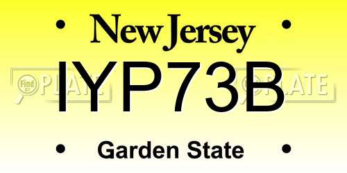 IYP73B New Jersey License Plate
