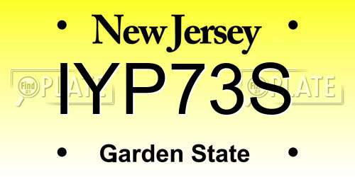 IYP73S New Jersey License Plate