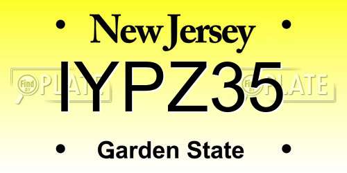 IYPZ35 New Jersey License Plate