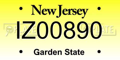 IZ00890 New Jersey License Plate