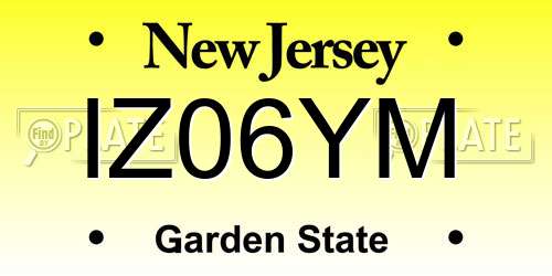 IZ06YM New Jersey License Plate