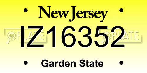IZ16352 New Jersey License Plate