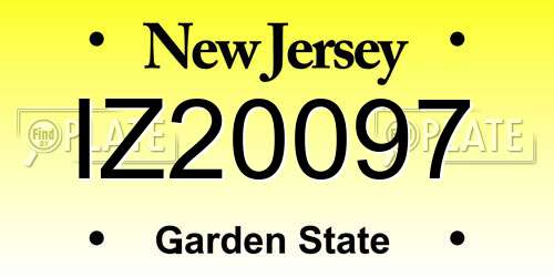 IZ20097 New Jersey License Plate