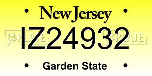 IZ24932 New Jersey License Plate