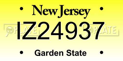 IZ24937 New Jersey License Plate