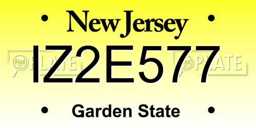 IZ2E577 New Jersey License Plate