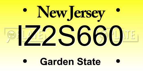 IZ2S660 New Jersey License Plate