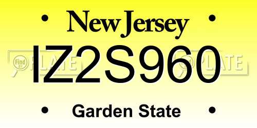 IZ2S960 New Jersey License Plate