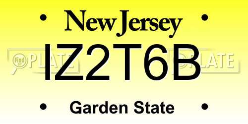 IZ2T6B New Jersey License Plate