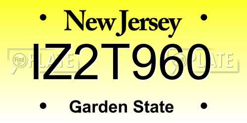 IZ2T960 New Jersey License Plate