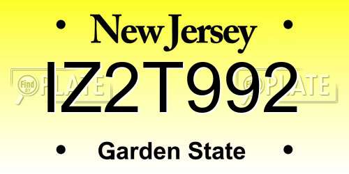 IZ2T992 New Jersey License Plate