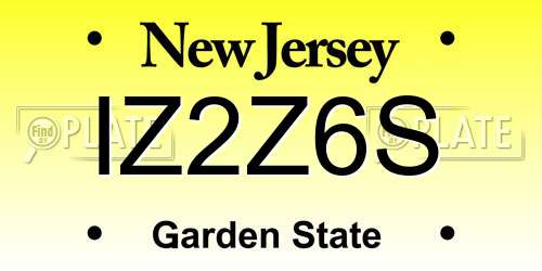 IZ2Z6S New Jersey License Plate