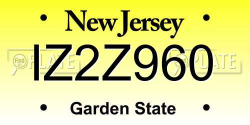 IZ2Z960 New Jersey License Plate