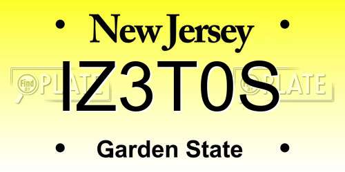 IZ3T0S New Jersey License Plate