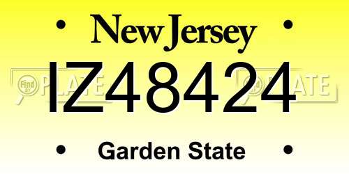 IZ48424 New Jersey License Plate