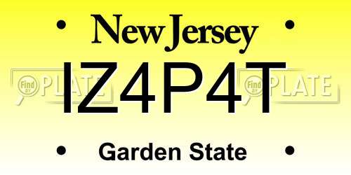 IZ4P4T New Jersey License Plate