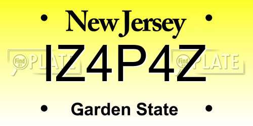 IZ4P4Z New Jersey License Plate