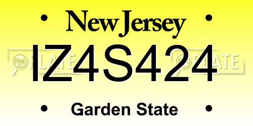 IZ4S424 New Jersey License Plate