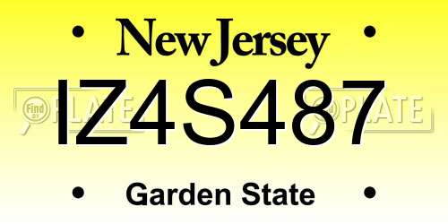 IZ4S487 New Jersey License Plate