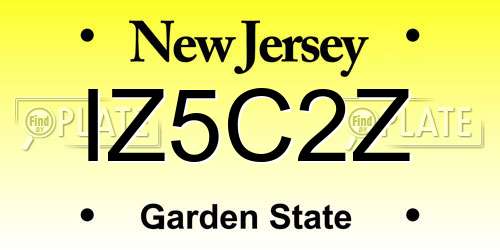 IZ5C2Z New Jersey License Plate