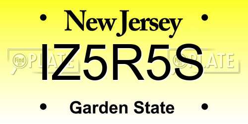 IZ5R5S New Jersey License Plate