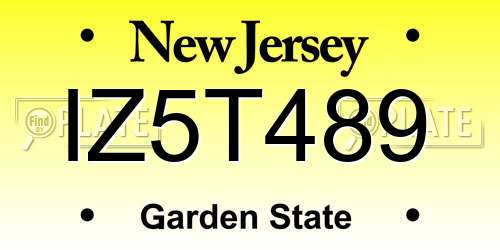 IZ5T489 New Jersey License Plate