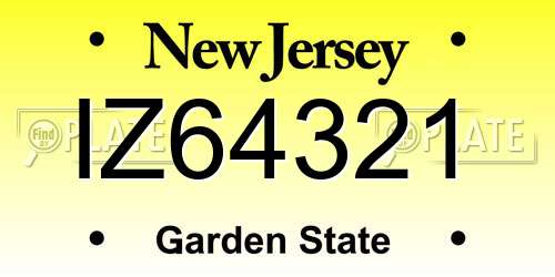 IZ64321 New Jersey License Plate