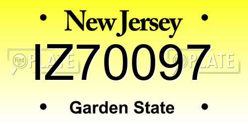 IZ70097 New Jersey License Plate