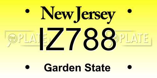 IZ788 New Jersey License Plate