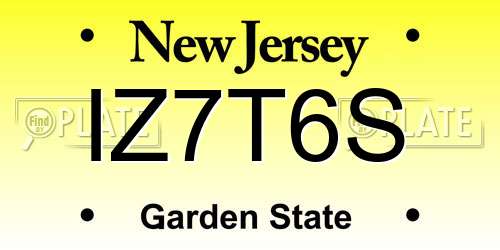 IZ7T6S New Jersey License Plate