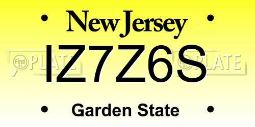 IZ7Z6S New Jersey License Plate