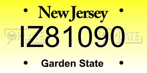 IZ81090 New Jersey License Plate