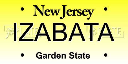IZABATA New Jersey License Plate