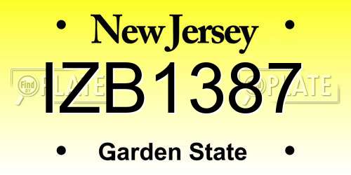 IZB1387 New Jersey License Plate
