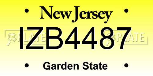 IZB4487 New Jersey License Plate