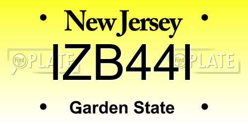 IZB44I New Jersey License Plate