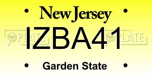 IZBA41 New Jersey License Plate