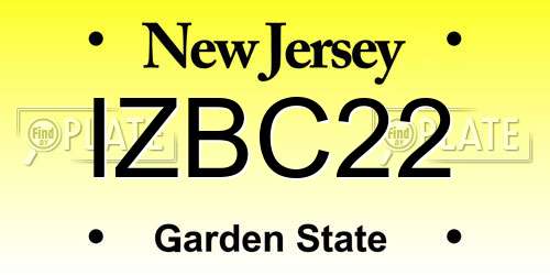 IZBC22 New Jersey License Plate