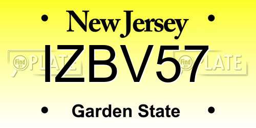 IZBV57 New Jersey License Plate