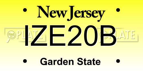 IZE20B New Jersey License Plate