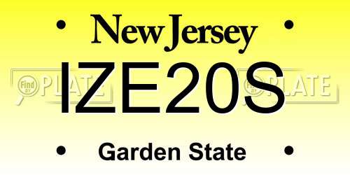 IZE20S New Jersey License Plate