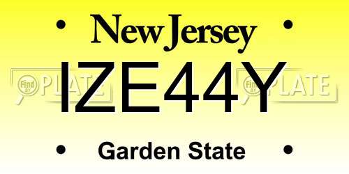 IZE44Y New Jersey License Plate