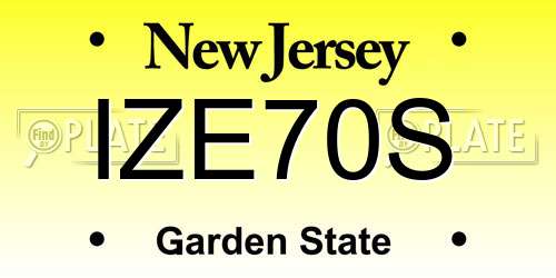 IZE70S New Jersey License Plate