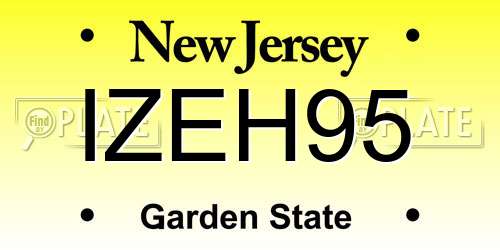 IZEH95 New Jersey License Plate
